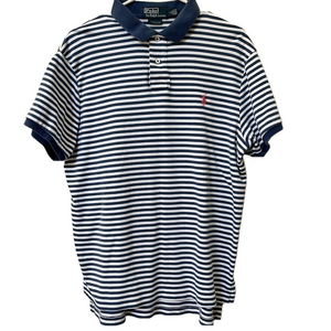 Polo Ralph Lauren Classic Fit Striped Blue and White Shirt Men's Size Medium